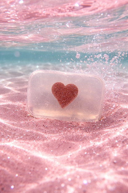 Savon Girly - Pince à cheveux Coeur rose