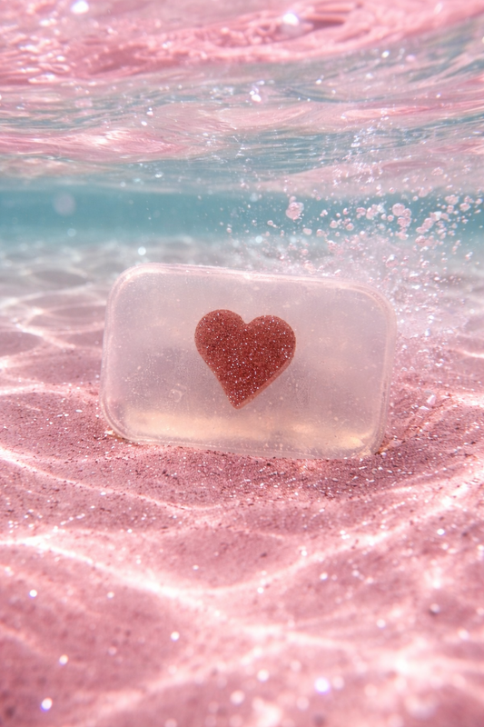 Savon Girly - Pince à cheveux Coeur rose