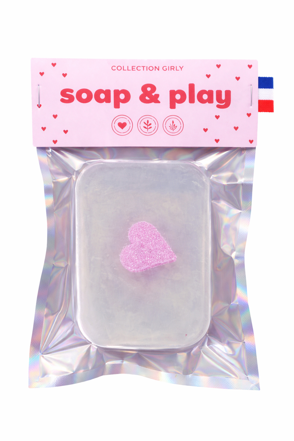 Savon Girly - Pince à cheveux Coeur rose
